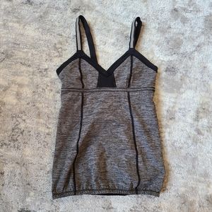 🔷️ Lululemon Black Gray Spandex Tank Top Size Small
